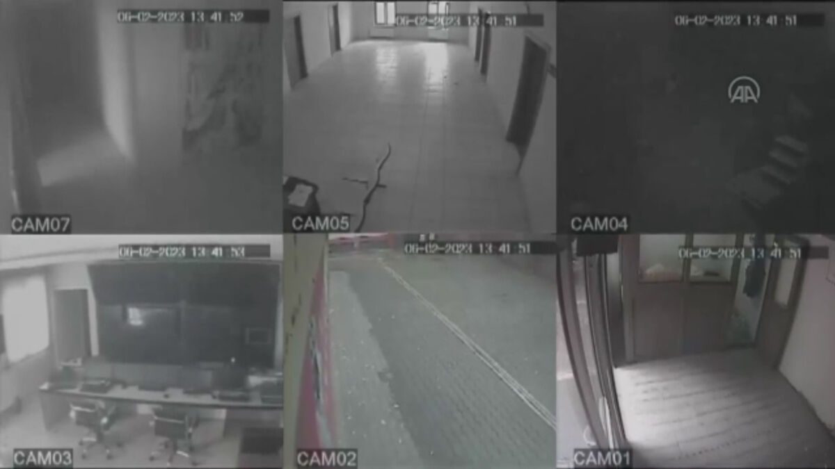 Kahramanmaraş’taki ikinci büyük depremin yıkıcı etkisi kamerada