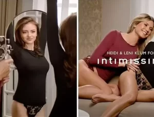 20 yaşındaki kızı ile iç çamaşırı giyerek poz veren Heidi Klum, büyük tepki çekti