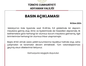 Adıyaman’da 5.9 Büyüklüğünde Deprem