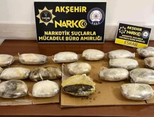 Akşehir’de 11 Kilo Esrar Ele Geçirildi