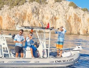 Antalya’daki yarışmada büyük balığın peşinde düşüldü