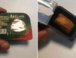 Bir dilim baklavaya ödediği ücrete sinirlenen vatandaş video çekti