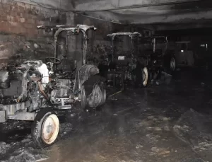 Boyabat’ta Tuğla Fabrikasında Yangın