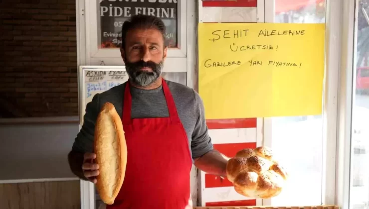 Bu fırında şehit ailelerine ekmek ücretsiz, gazilere ise yarı fiyatına