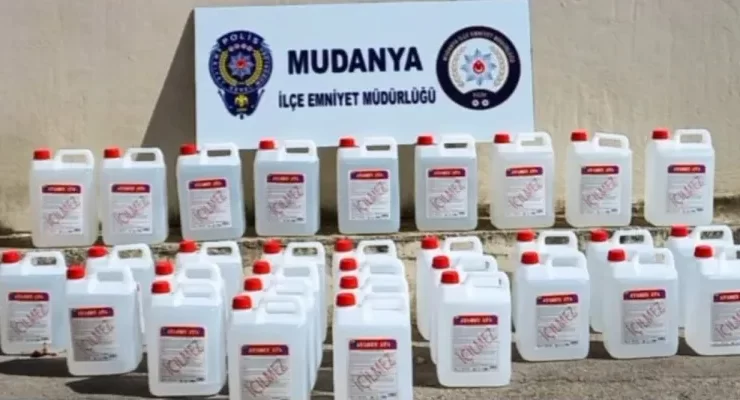 Bursa’da 260 litre etil alkol ele geçirildi