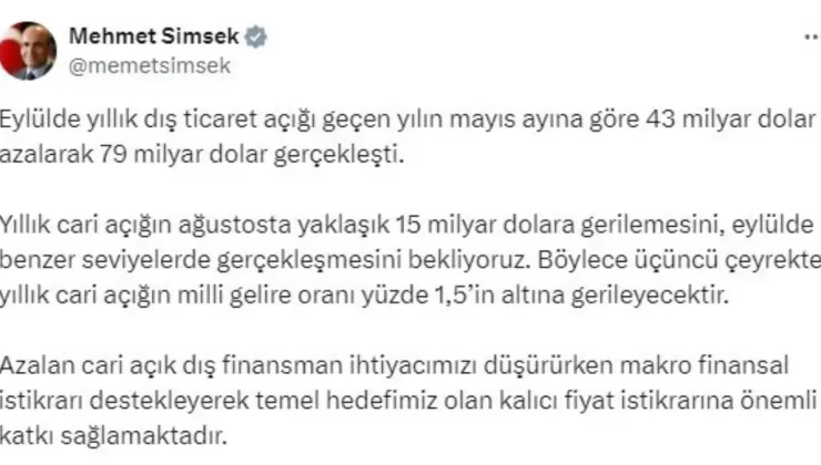 Cari Açık Azalıyor