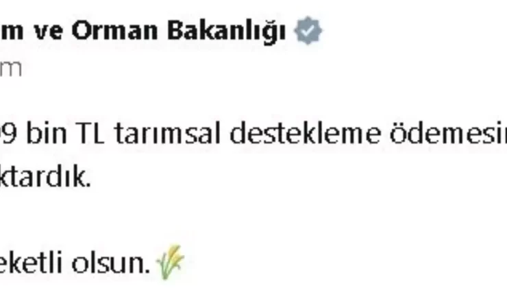 Çiftçilere 185 Milyon Lira Destek
