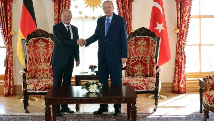 Cumhurbaşkanı Erdoğan, Almanya Başbakanı Scholz’u kabul etti