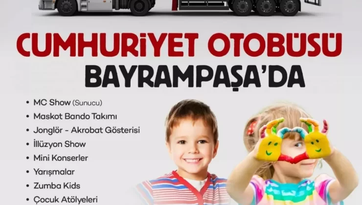 Cumhuriyet Otobüsü Bayrampaşalı Çocukları Eğlendiriyor