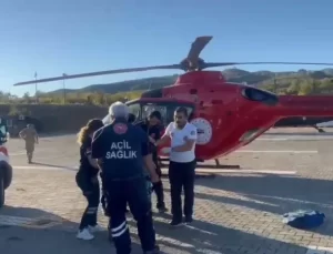 Dağda düşerek ayağı kırılan kadın, hava ambulansı ile hastaneye kaldırıldı