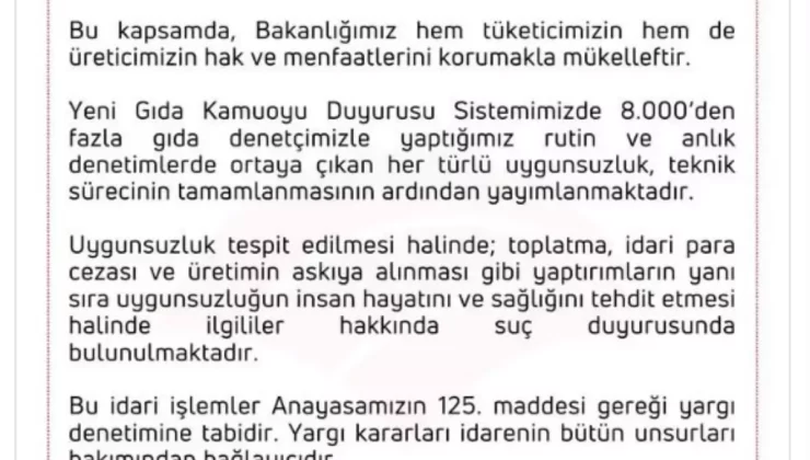 Gıda Denetiminde Yeni Sistem