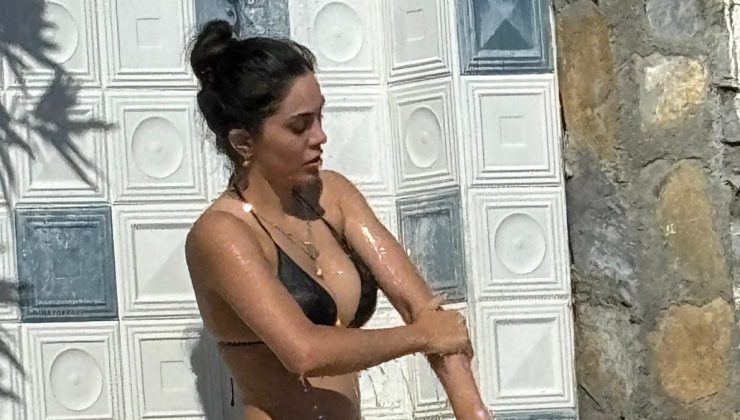 Güzel oyuncu Sultan Sarohan, Bodrum koylarında tatilde