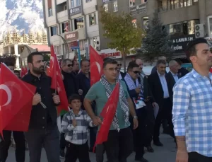 Hakkari’de İsrail’in Gazze’ye yönelik saldırıları protesto edildi