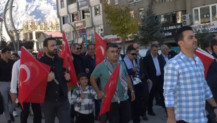 Hakkari’de İsrail’in Gazze’ye yönelik saldırıları protesto edildi