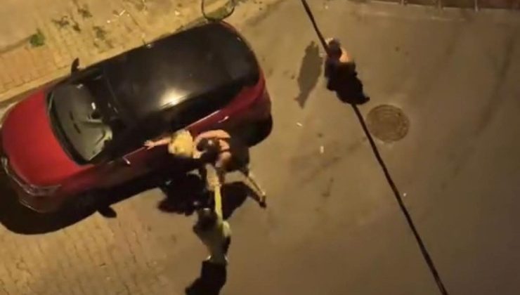 İstanbul’da sokak ortasında kadına şiddet