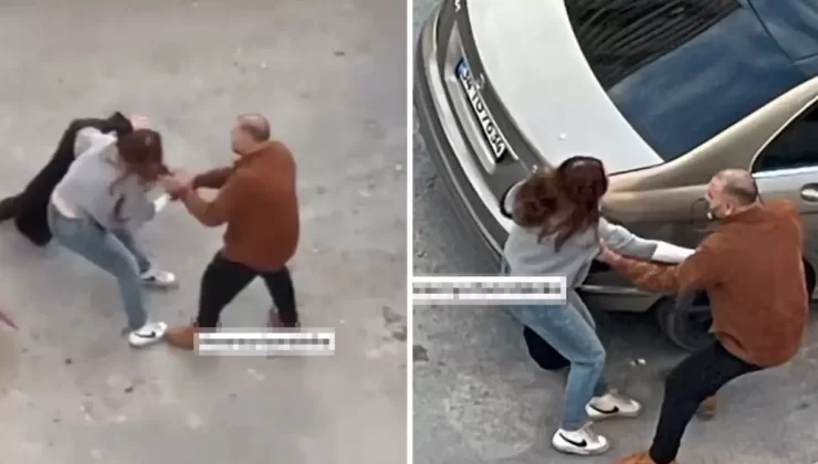 Kadını saçlarından tutarak zorla arabaya bindirmeye çalıştı