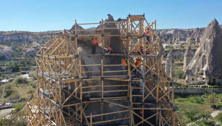Kapadokya’da peribacaları restore ediliyor