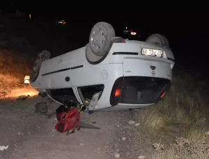 Karaman’da Takla Atan Araçta İki Yaralı