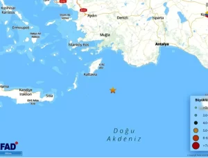 Kaş açıklarında 4,7 büyüklüğünde deprem