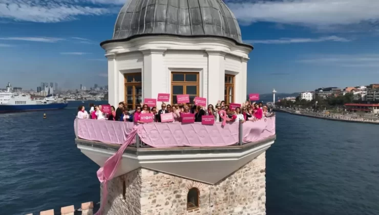 Kız Kulesi’nde Meme Kanseri Farkındalığı