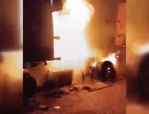 Mersin Otoyolunda TIR Yangını