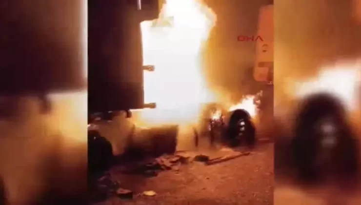 Mersin Otoyolunda TIR Yangını