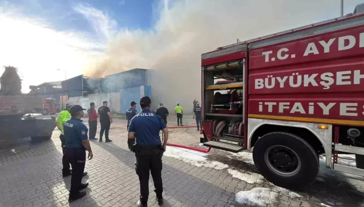 Nazilli’de Atık Ayırma Tesisinde Yangın Çıktı