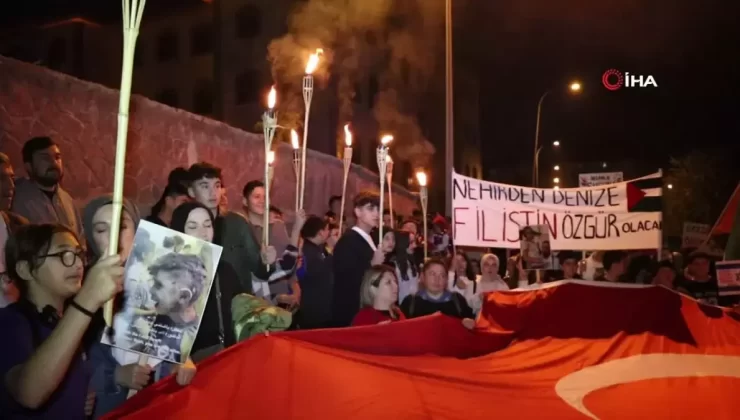 Oltu’da Filistin’e Destek Yürüyüşü Düzenlendi