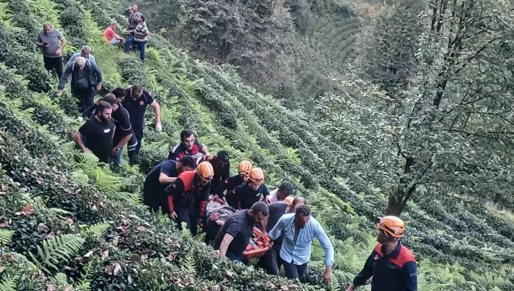 Rize’de yamaçtan yuvarlanan otomobilin sürücüsü öldü, eşi yaralandı