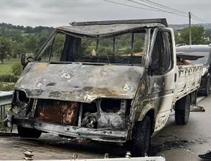 Sinop’ta Kamyonette Yangın