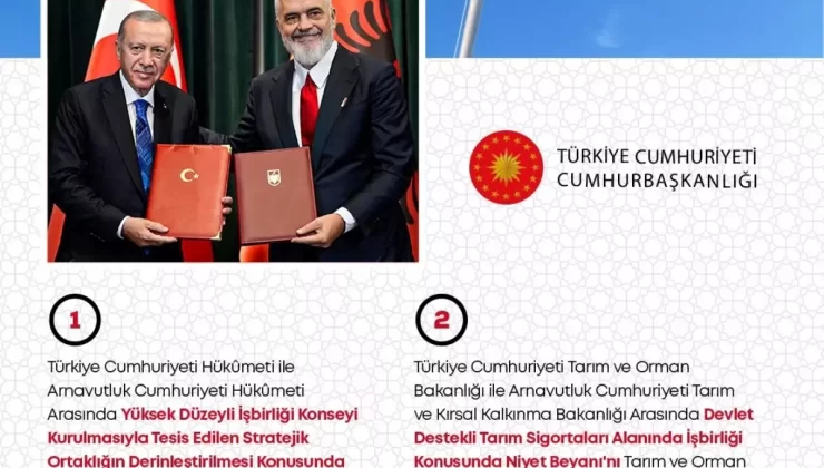 Türkiye ve Arnavutluk’tan 4 Antlaşma