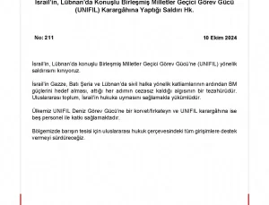 Türkiye’den İsrail’e Kınama