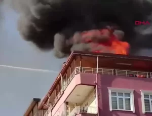 Ünye’de Çatı Yangını 2 Daireyi Kullanmaktan Men Etti