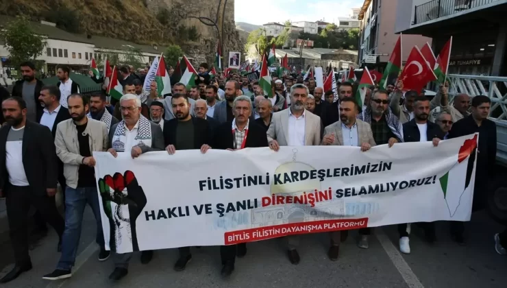 Van ve Bitlis’te İsrail’in Gazze’ye yönelik saldırıları protesto edildi