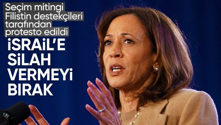 ABD Başkan Adayı Harris’in seçim mitingi, İsrail protestosu nedeniyle kesintiye uğradı