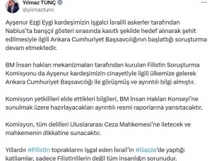 Adalet Bakanı Tunç, Filistin Soruşturma Komisyonu’nun Ayşenur Ezgi Eygi cinayetiyle ilgili bilgi aldı