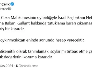 AK Parti Sözcüsü Çelik’ten Uluslararası Ceza Mahkemesi’nin Netanyahu Kararına Destek