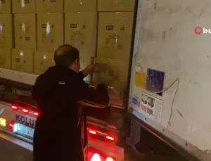 Aksaray’da Plaka Alarmı Veren Tır Durduruldu