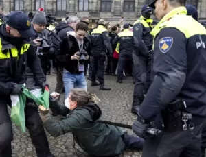 Amsterdam’da Filistin Yanlısı Protesto