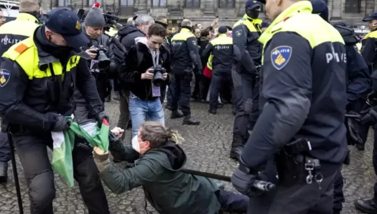 Amsterdam’da Filistin Yanlısı Protesto