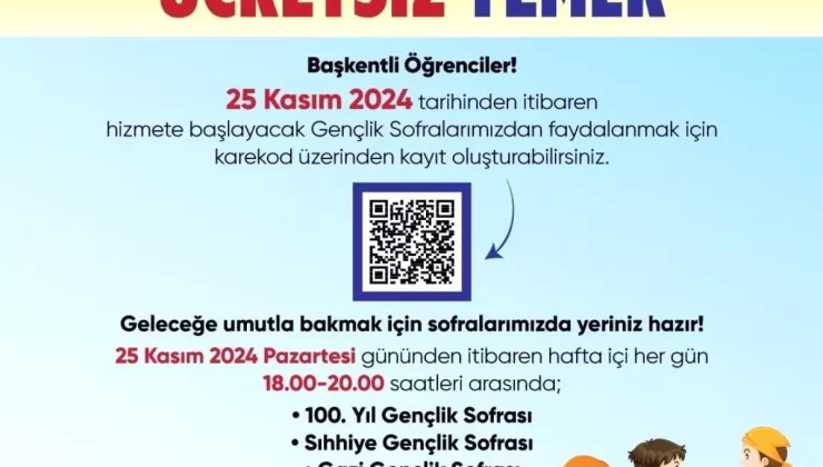Ankara’da Öğrencilere Ücretsiz Yemek Hizmeti Başlıyor