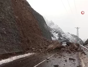 Artvin-Yusufeli Karayolu Heyelanla Kapandı