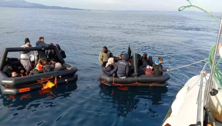 Ayvalık’ta 35 Göçmen Kurtarıldı