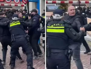 AZ Alkmaar-Galatasaray maçı saatler kala taraftarlar birbirine girdi