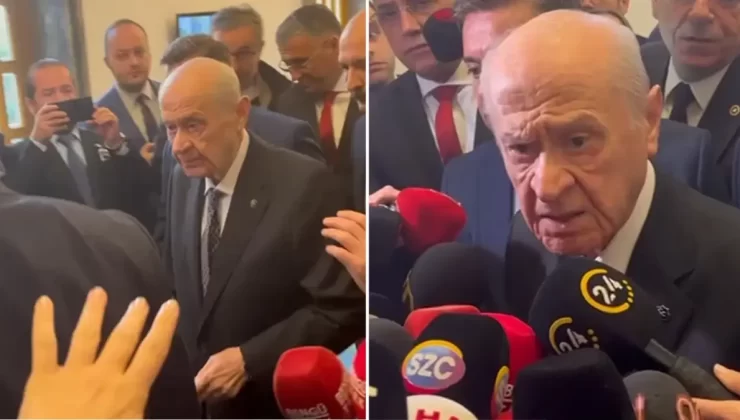 Bahçeli’den ”Çözüm sürecinde Erdoğan ile görüş ayrılığı yaşıyor musunuz?” diye soran gazeteciye tepki