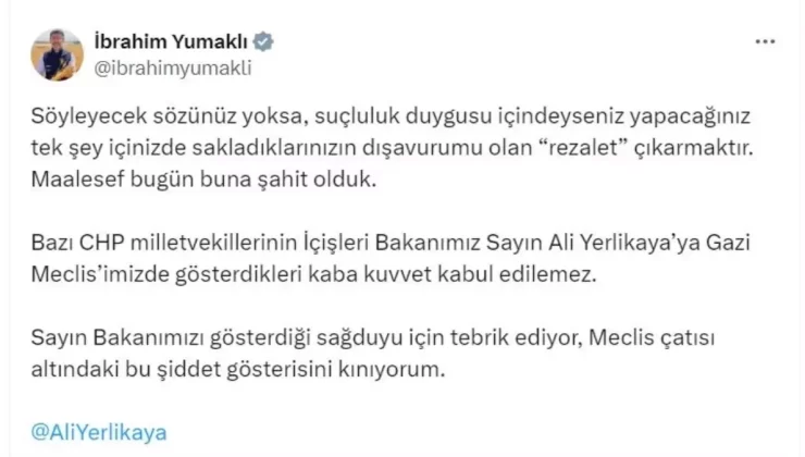 Bakan Yumaklı’dan CHP Milletvekillerine Tepki
