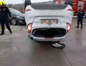 Balıkesir’de Ters Dönme Kazasında Yaralanan Yok