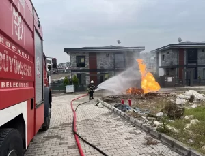 Başiskele’de Doğal Gaz Yangını