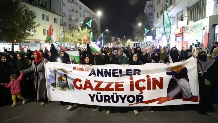 Bingöl’de Gazze İçin Meşaleli Yürüyüş