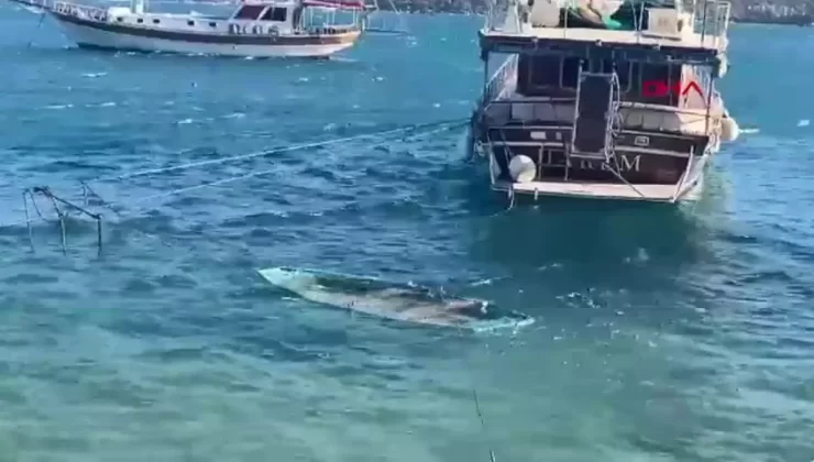 Bodrum’da Fırtına: Ağaçlar Devrildi, Balıkçı Teknesi Suya Gömdü